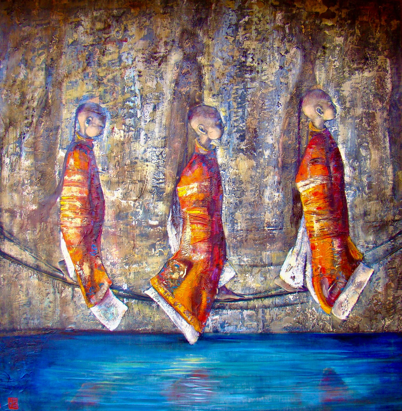 SANGE DIDI, gesso, oil & mixte